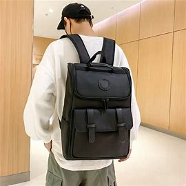 潮男新款街头双肩包时尚大学生书包电脑包